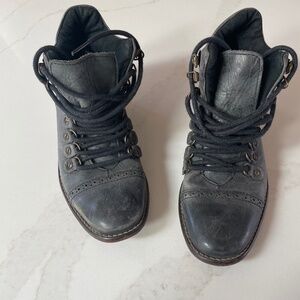 Free People Black Lace Up Booties - Size 36 (5.5)
